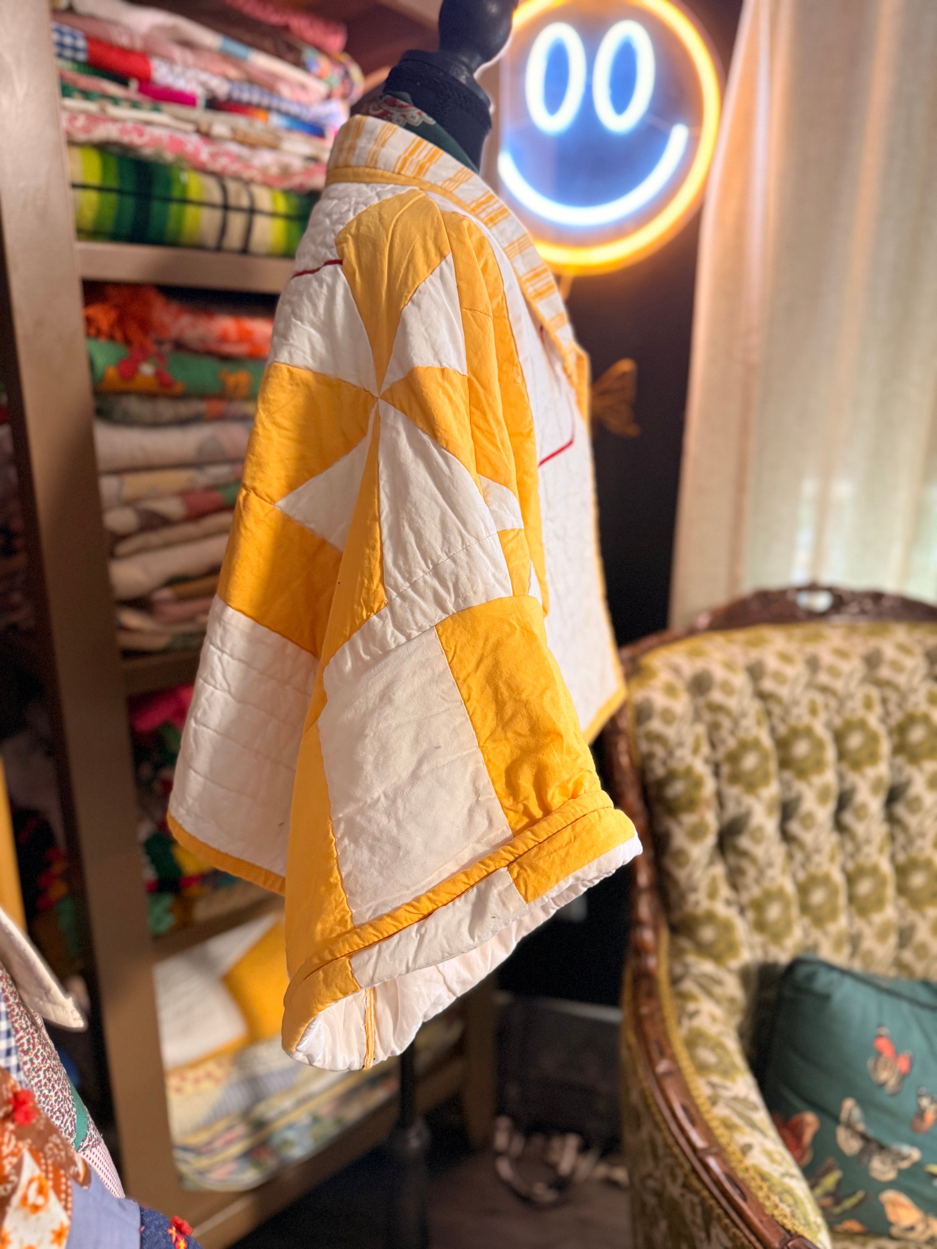 Vintage Quilt Jacket Cropped