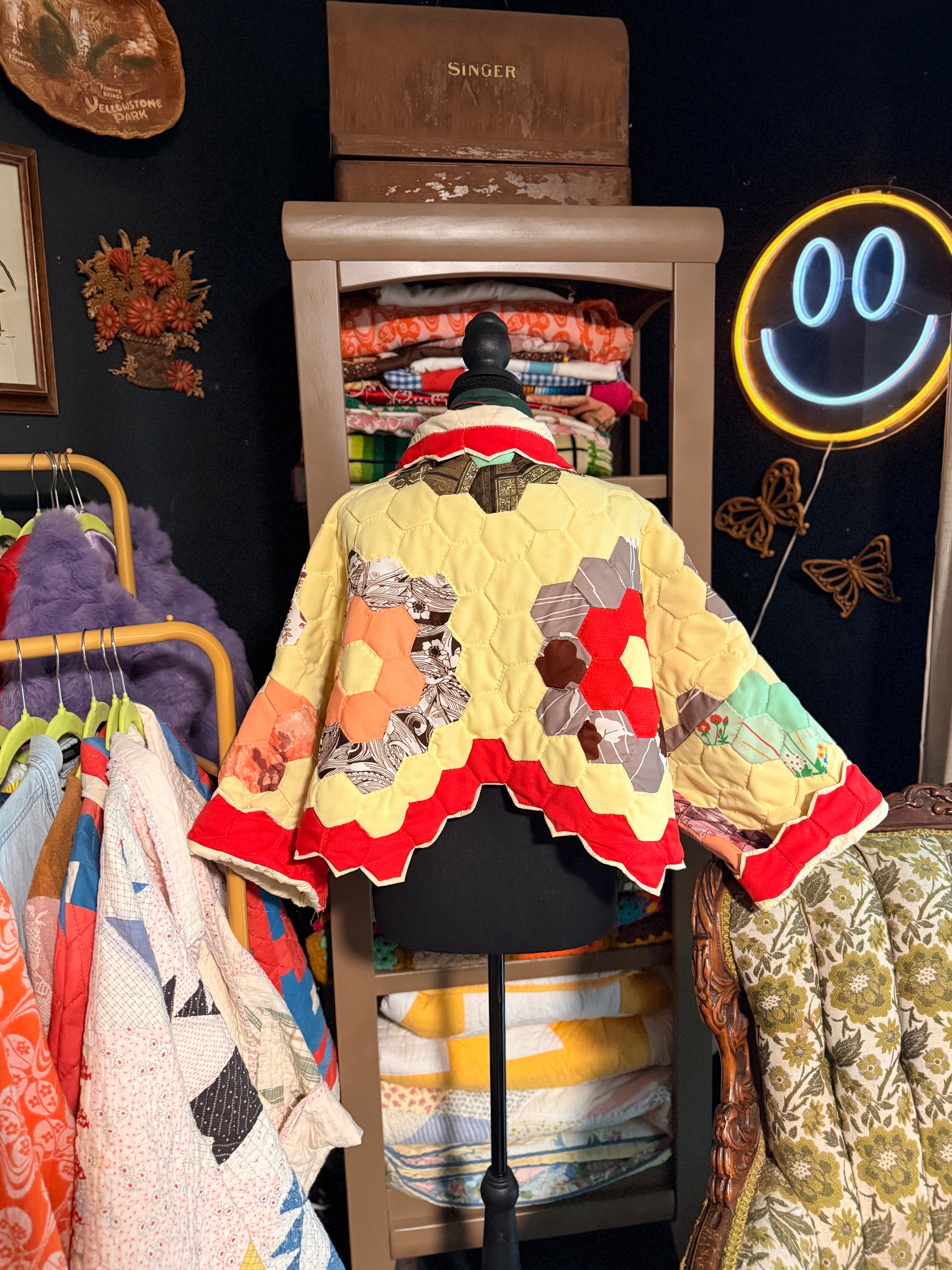 Vintage Quilt Jacket Cropped