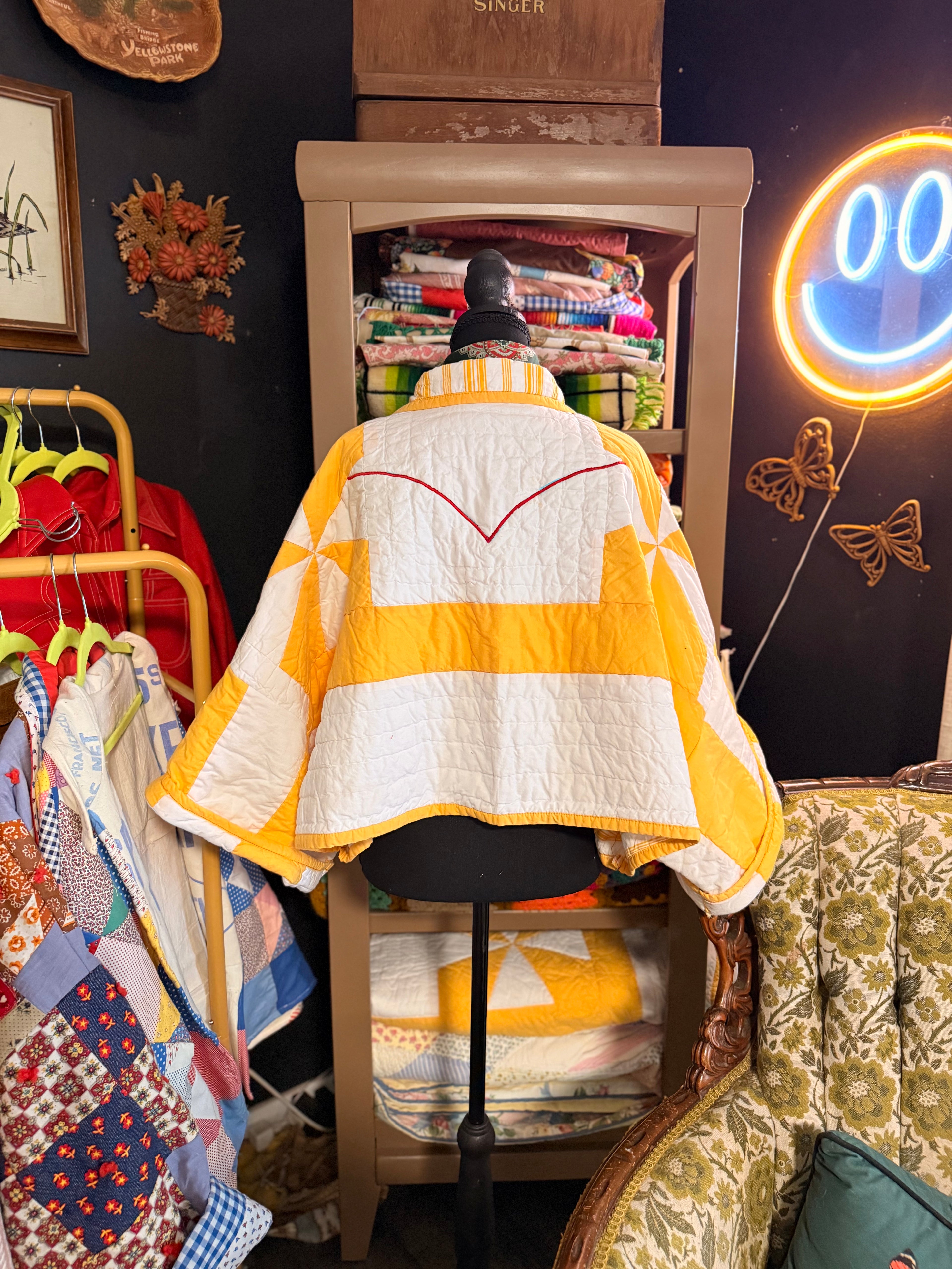 Vintage Quilt Jacket Cropped