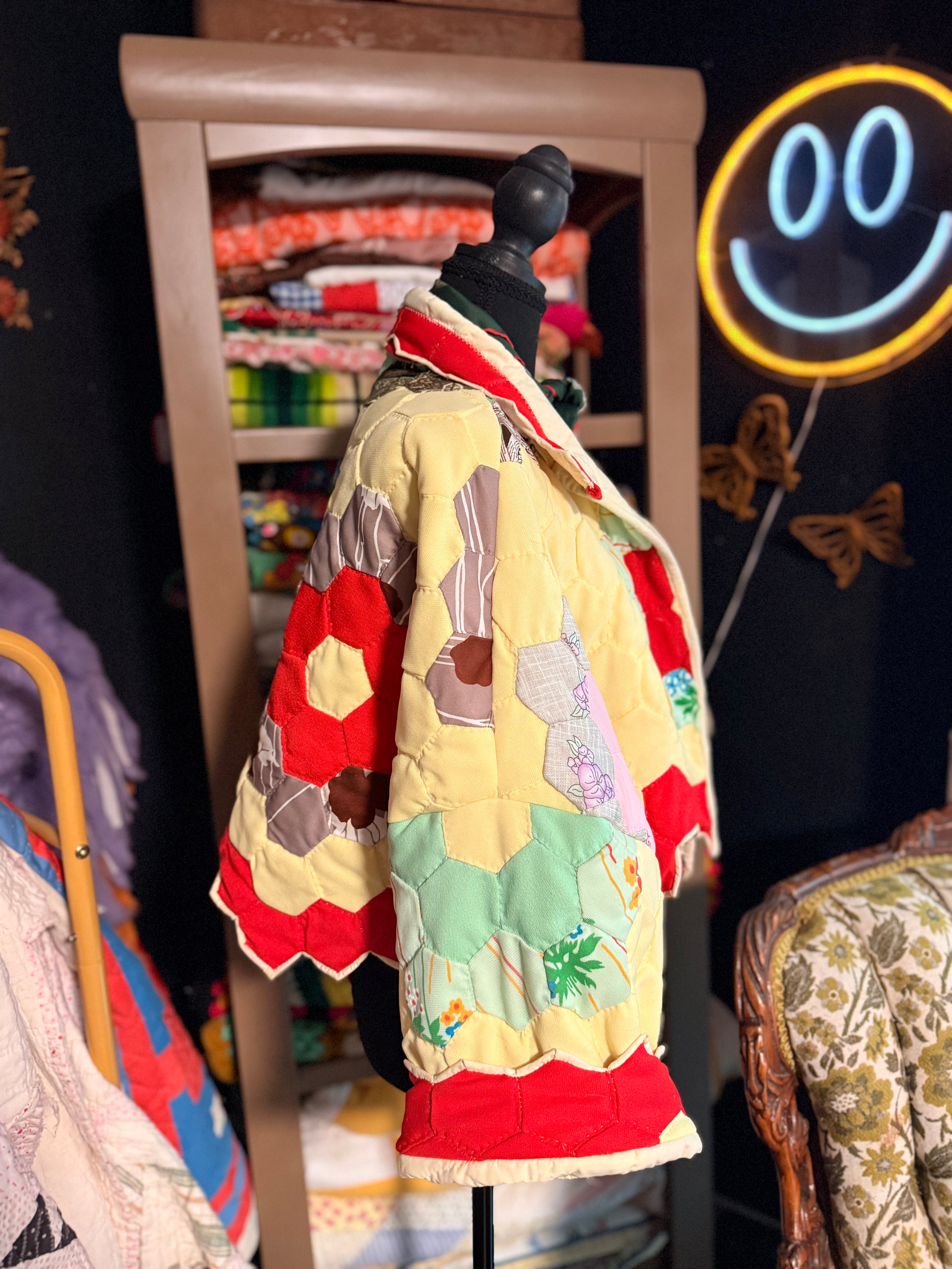 Vintage Quilt Jacket Cropped
