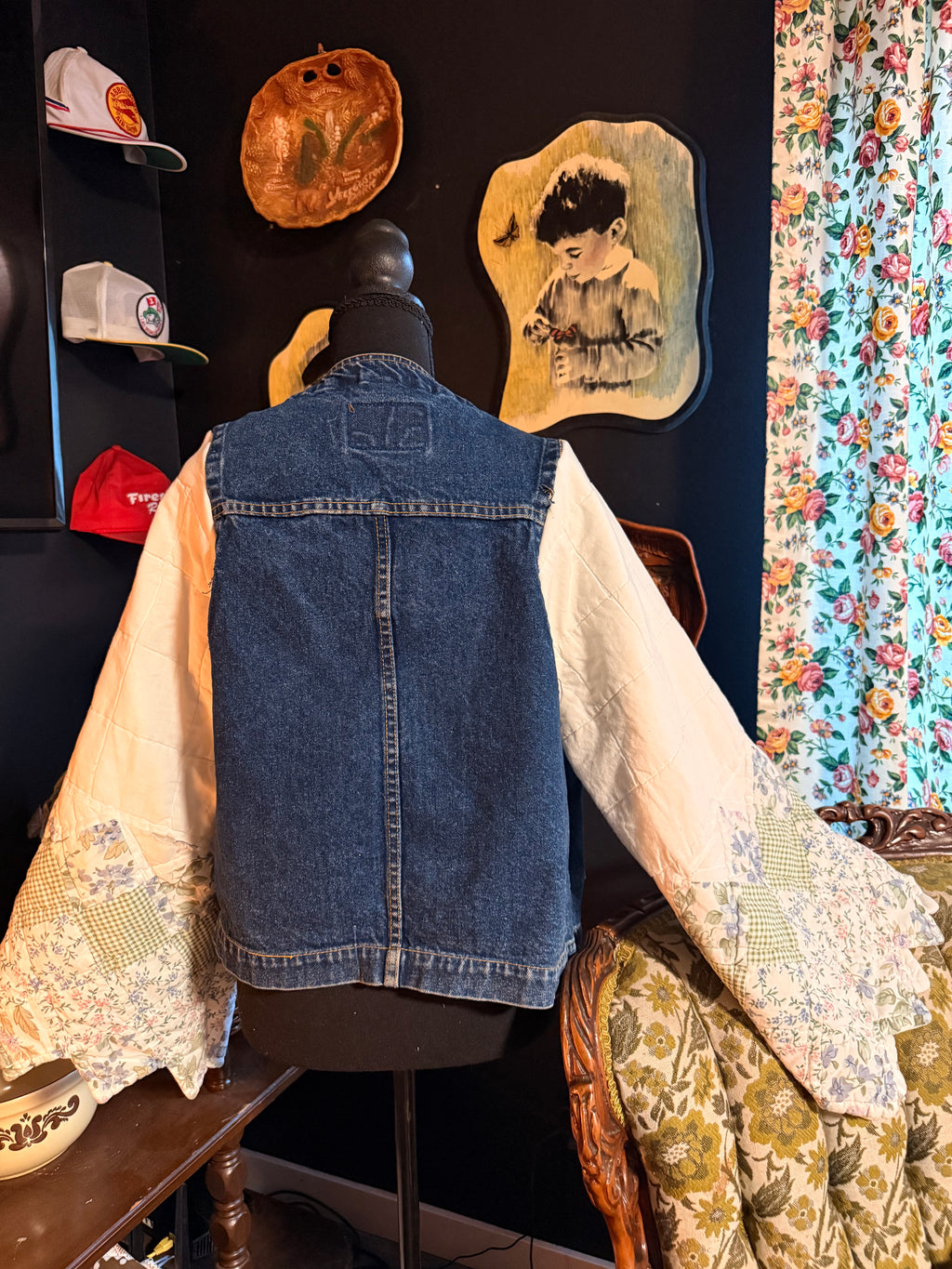Vintage Quilt Bell Sleeve Jacket