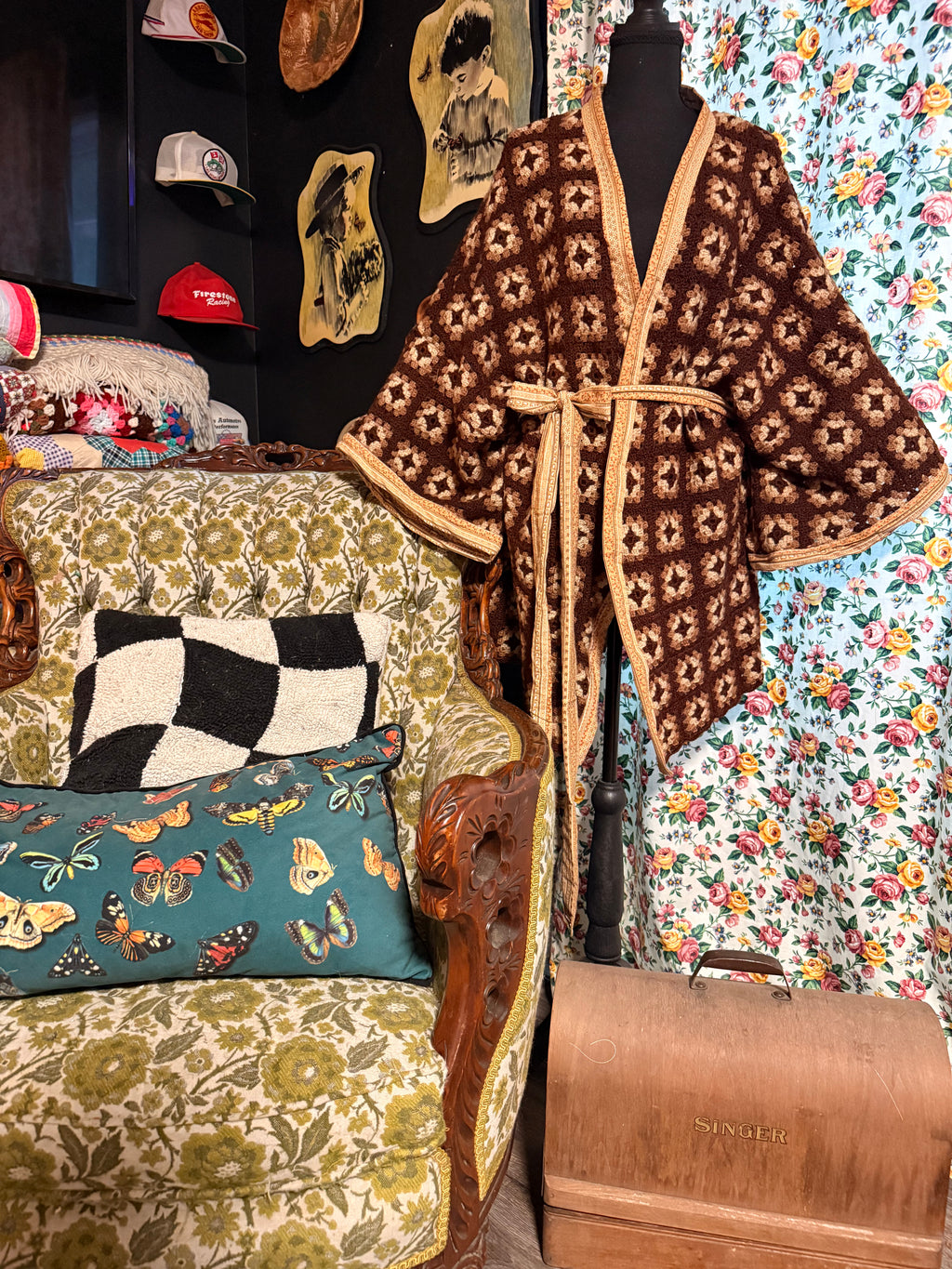Vintage Afghan Kimono