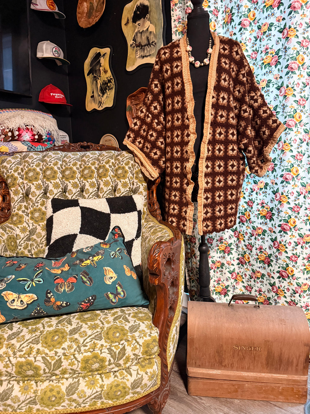 Vintage Afghan Kimono