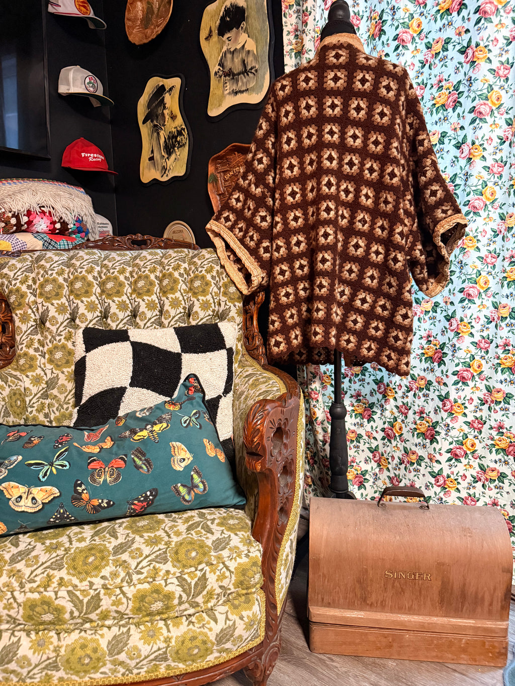 Vintage Afghan Kimono