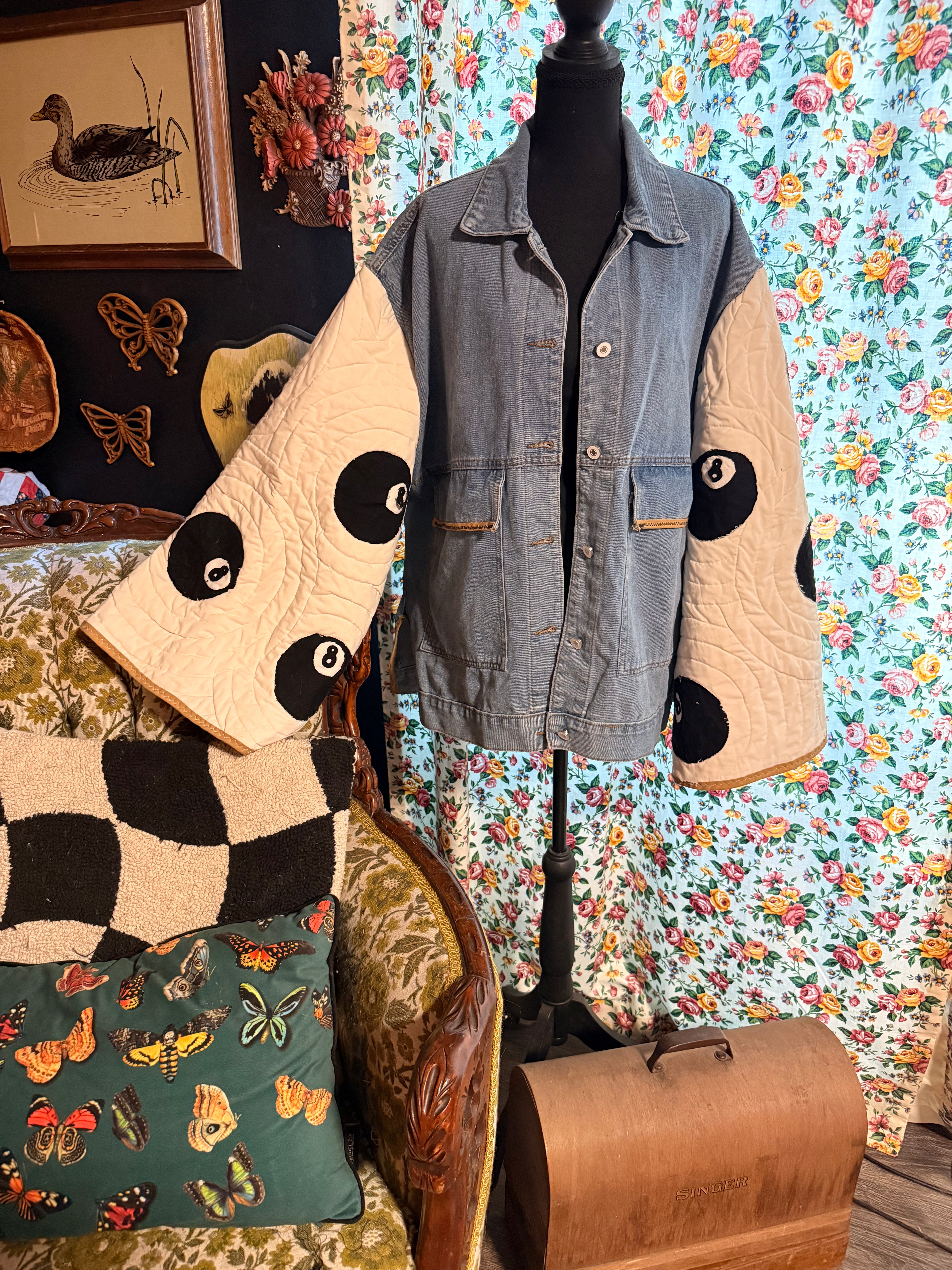 8 Ball Quilted Denim Jacket