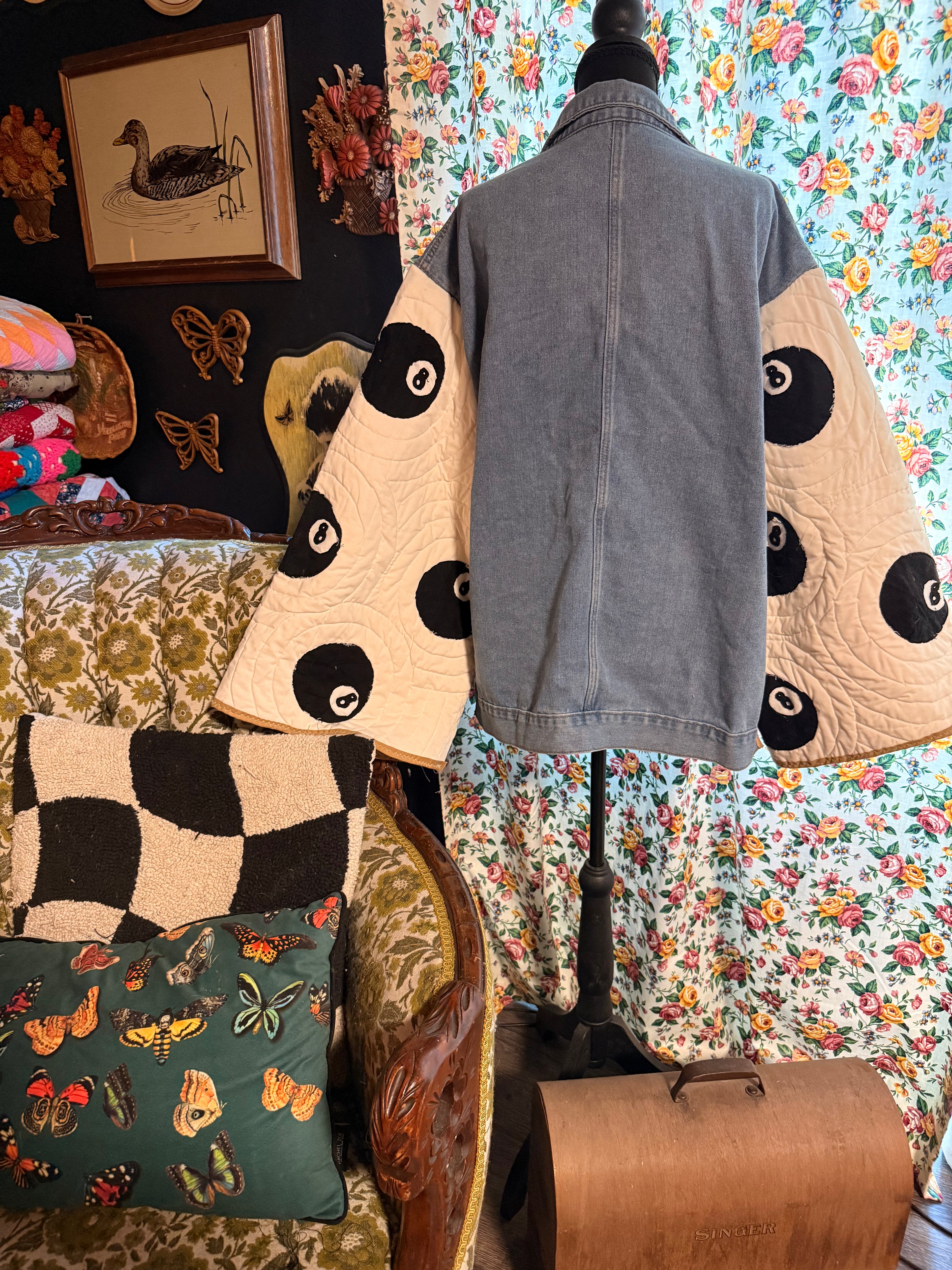 8 Ball Quilted Denim Jacket
