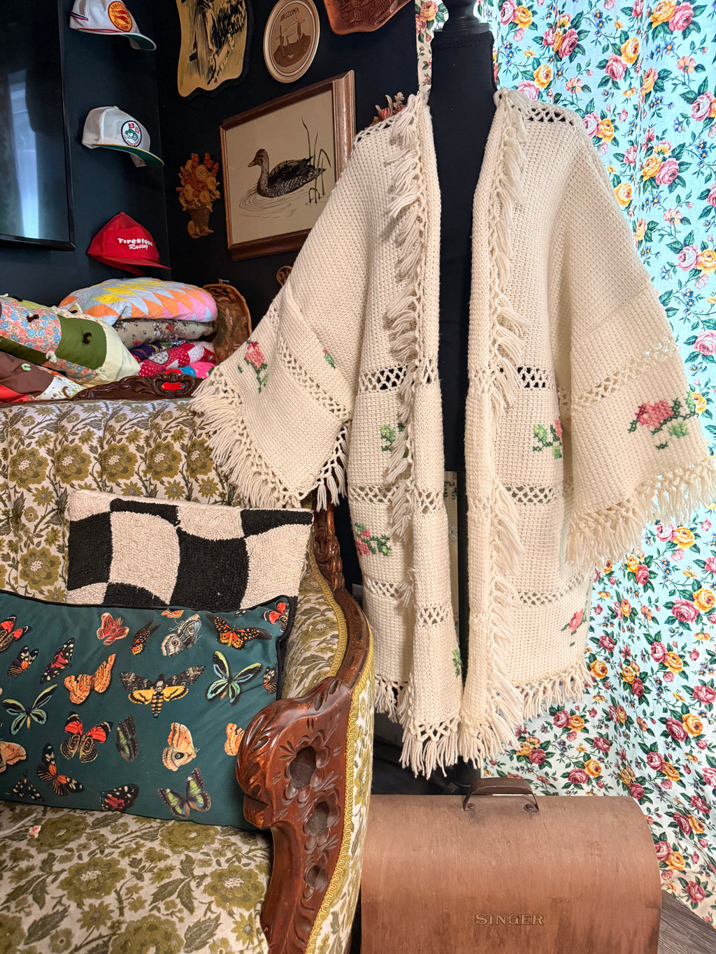 Vintage Afghan Kimono