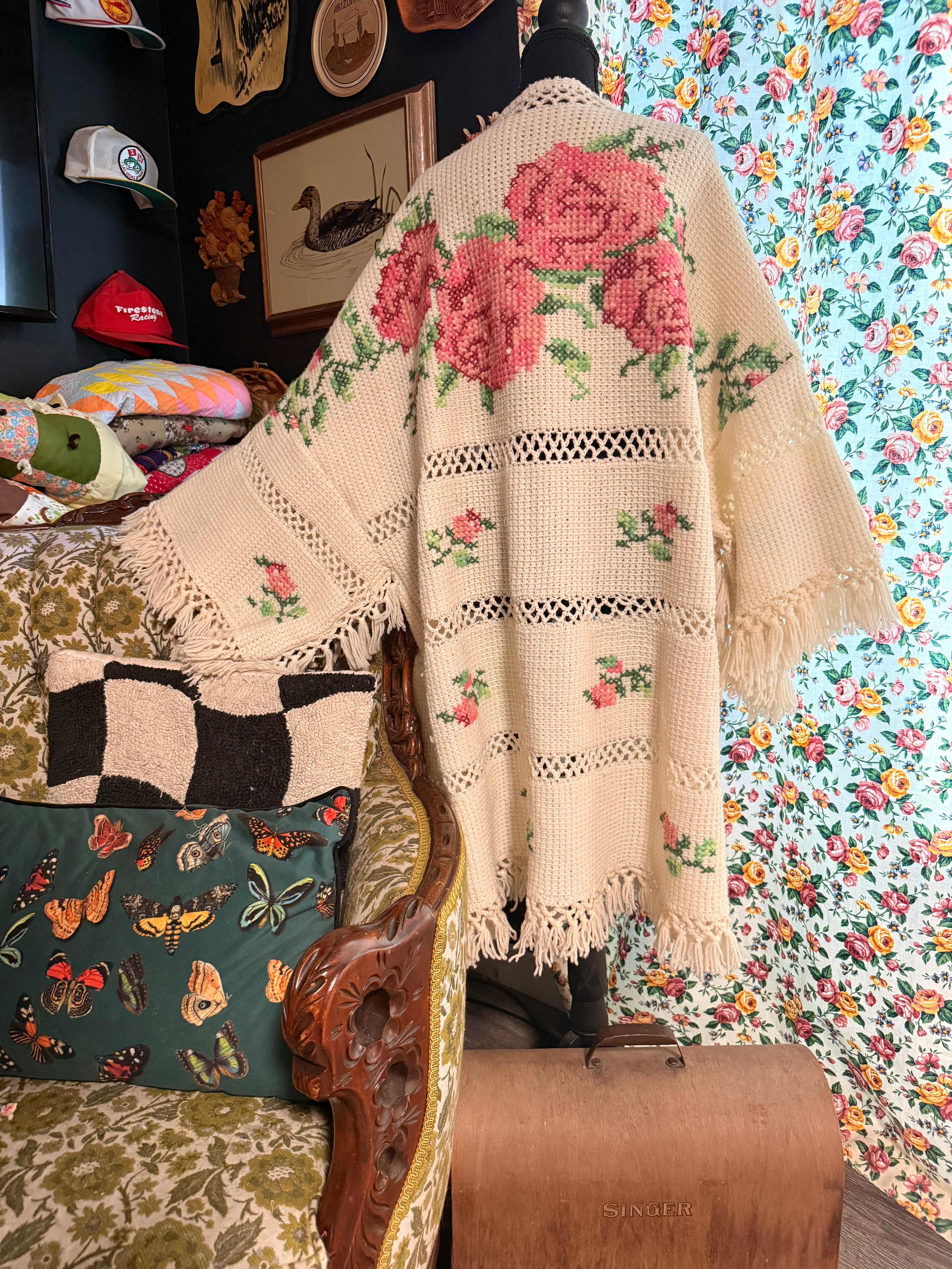Vintage Afghan Kimono