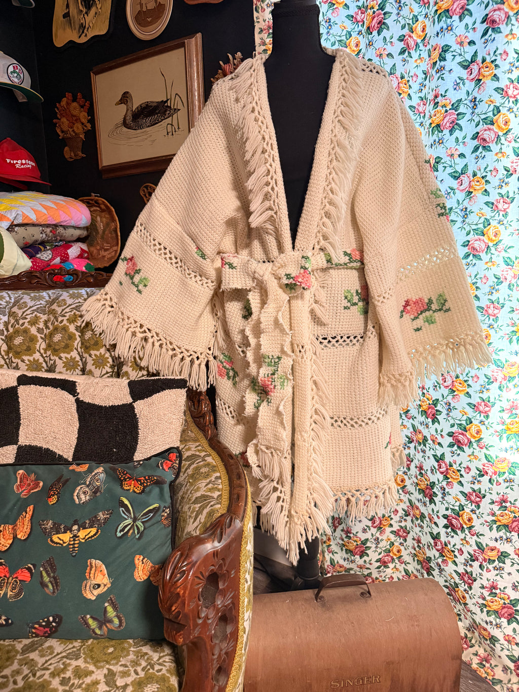Vintage Afghan Kimono