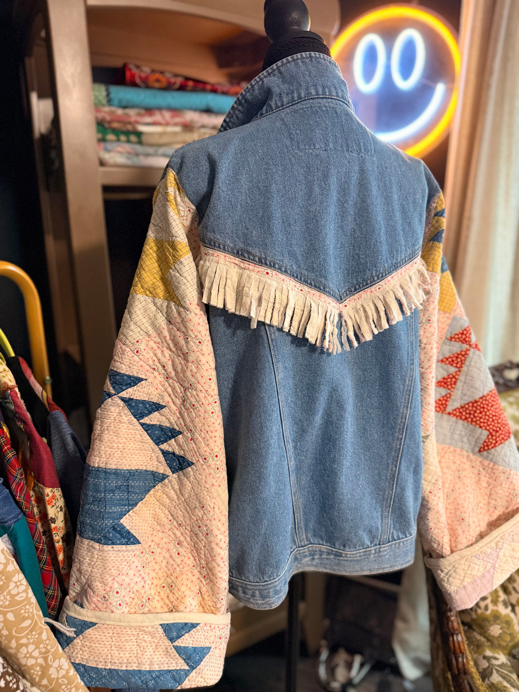 Vintage Quilt and Vintage Denim Jacket