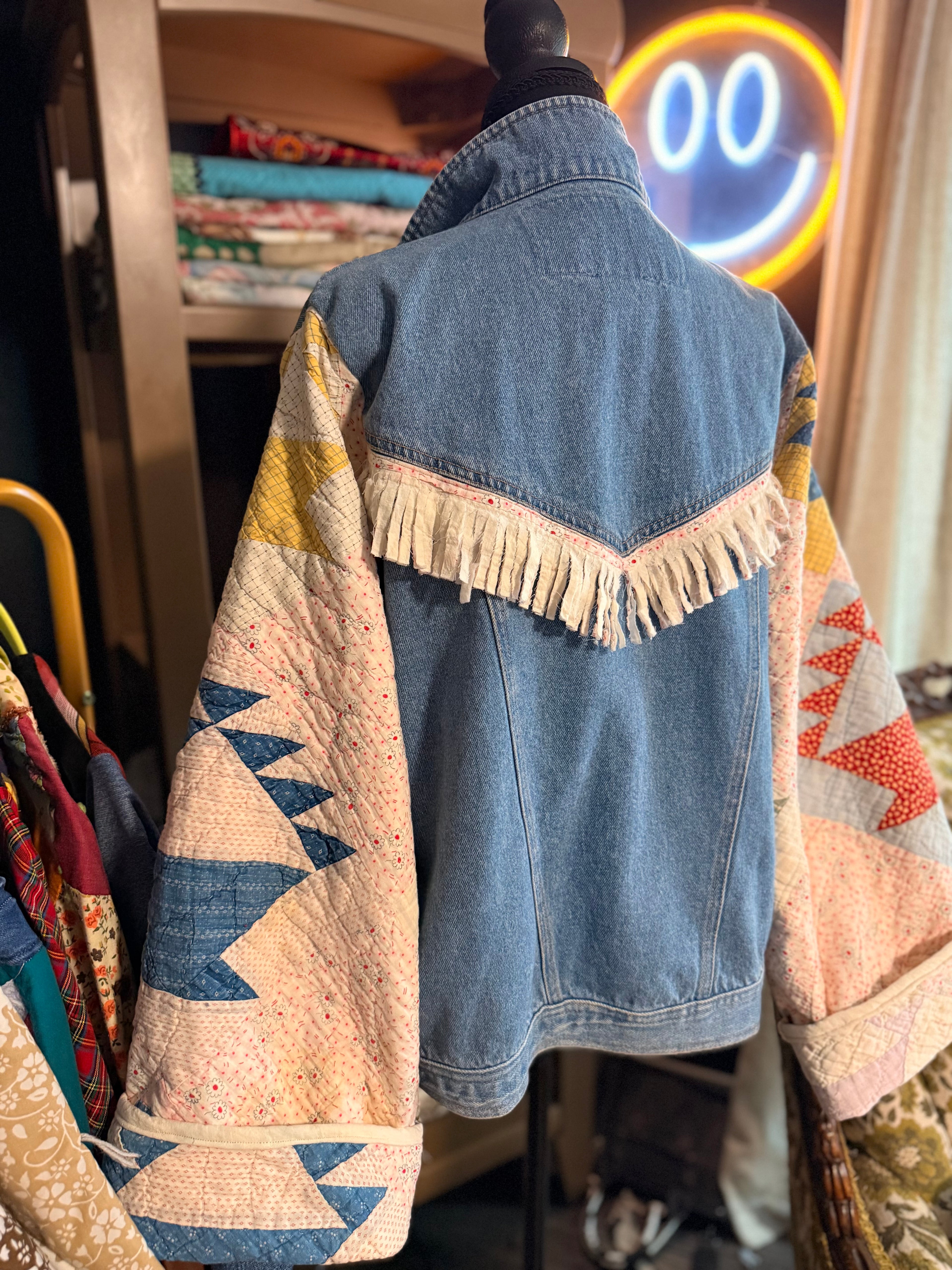Vintage Quilt and Vintage Denim Jacket