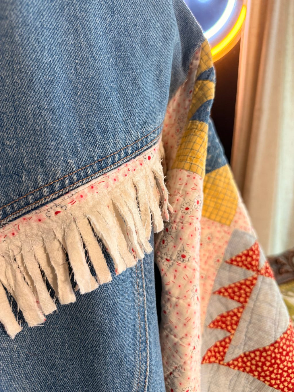 Vintage Quilt and Vintage Denim Jacket