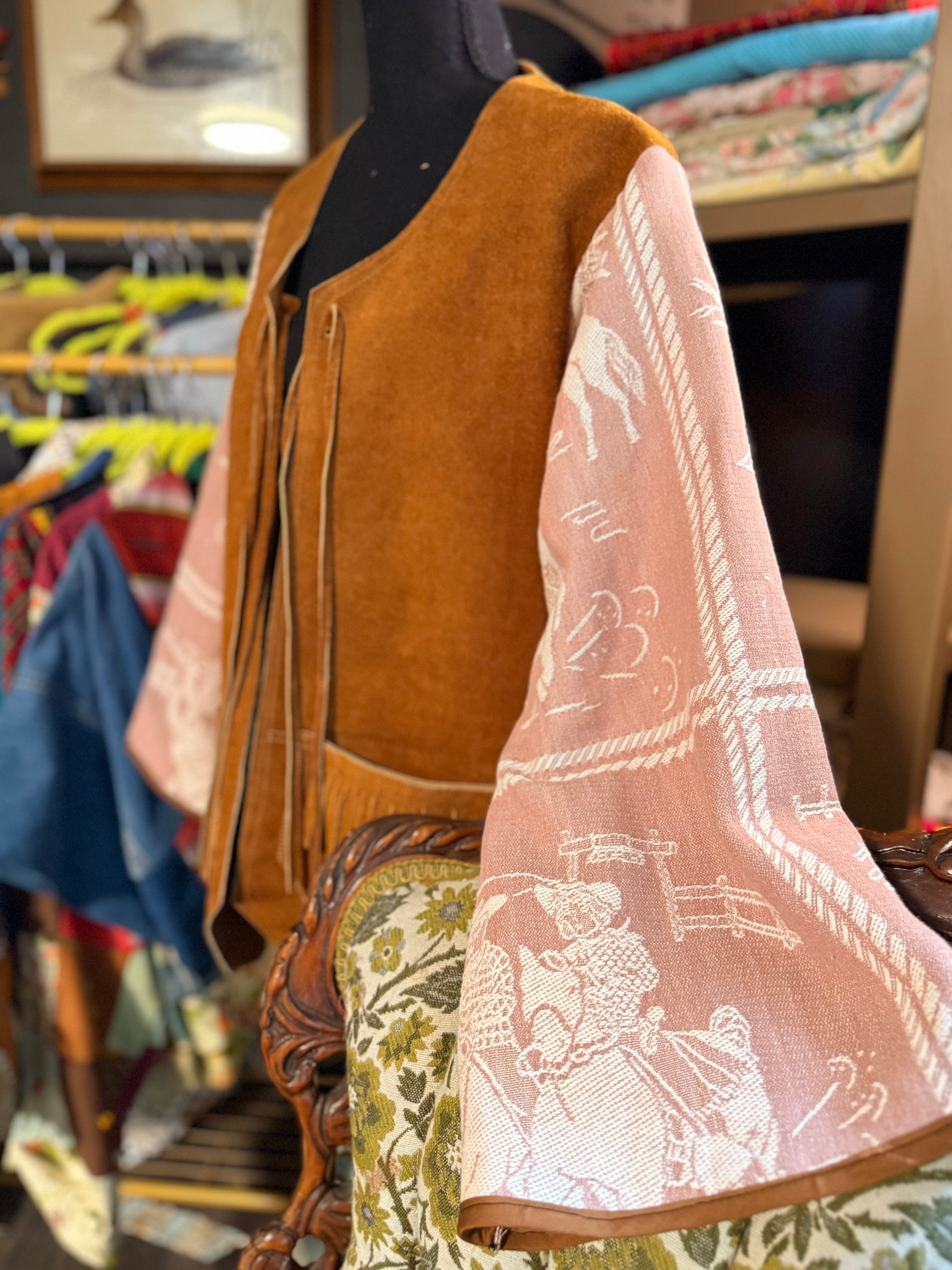 Vintage Leather Western Bell Sleeve Jacket