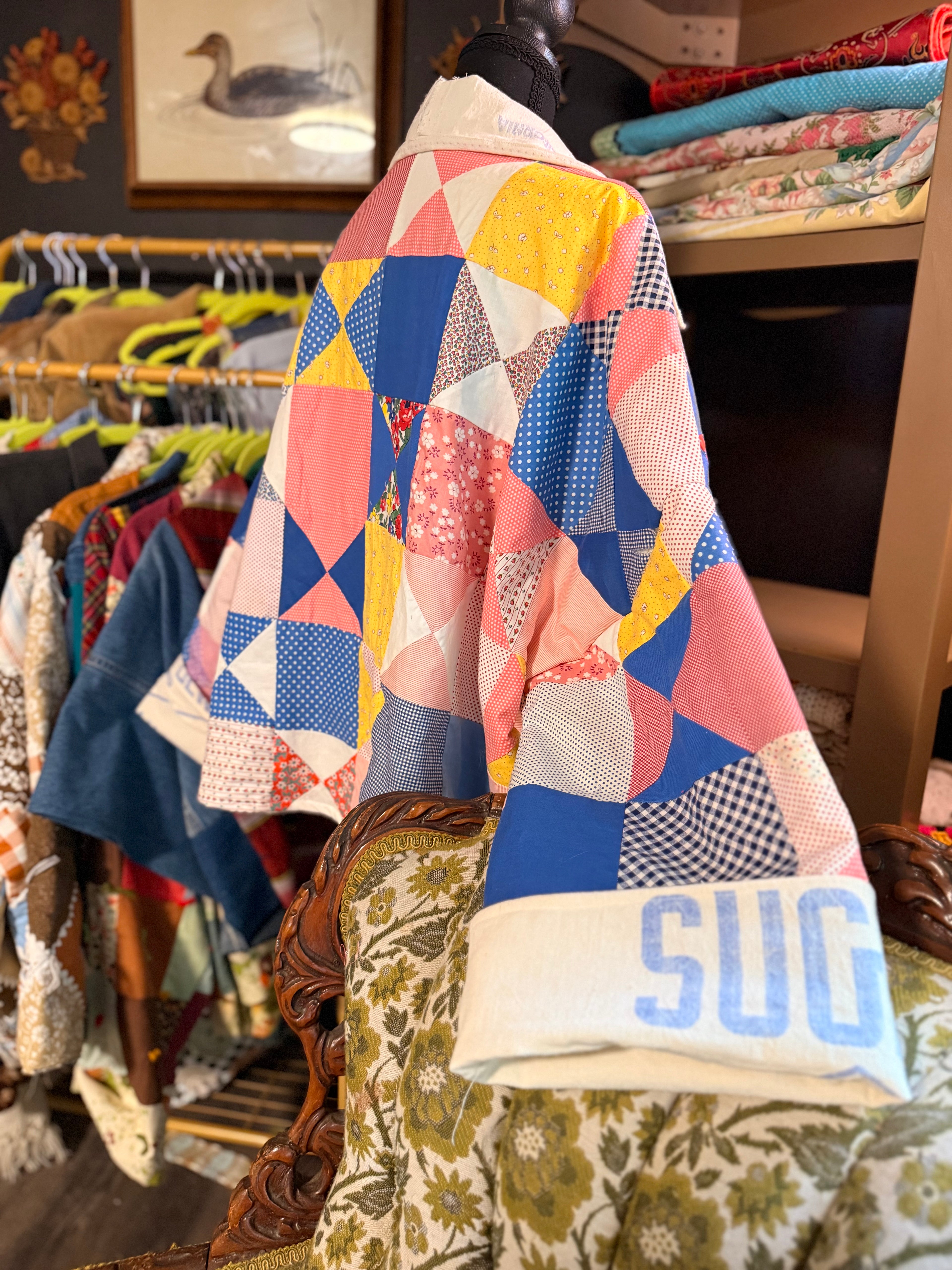 Vintage Feed Sack Quilt Jacket