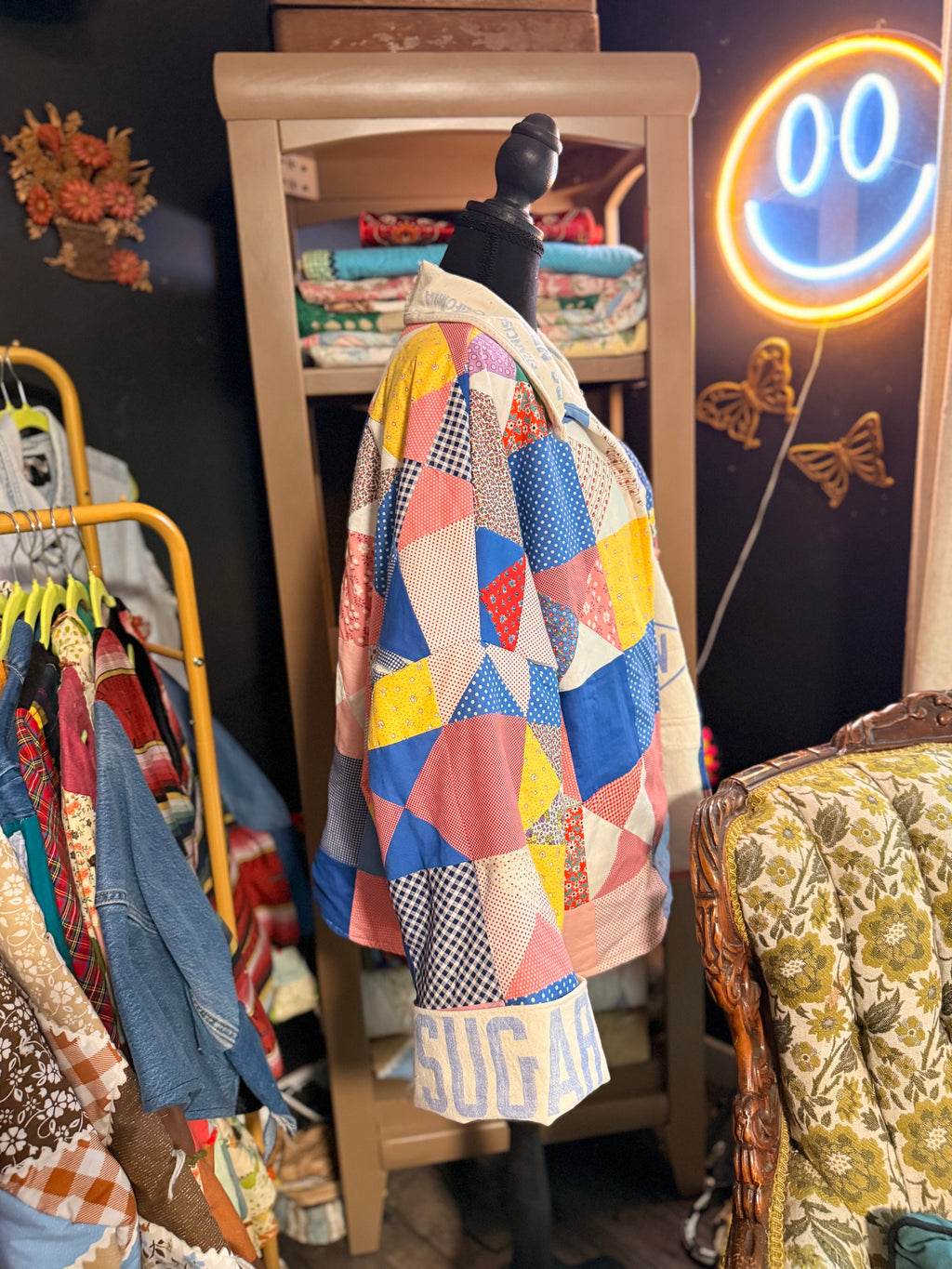 Vintage Feed Sack Quilt Jacket