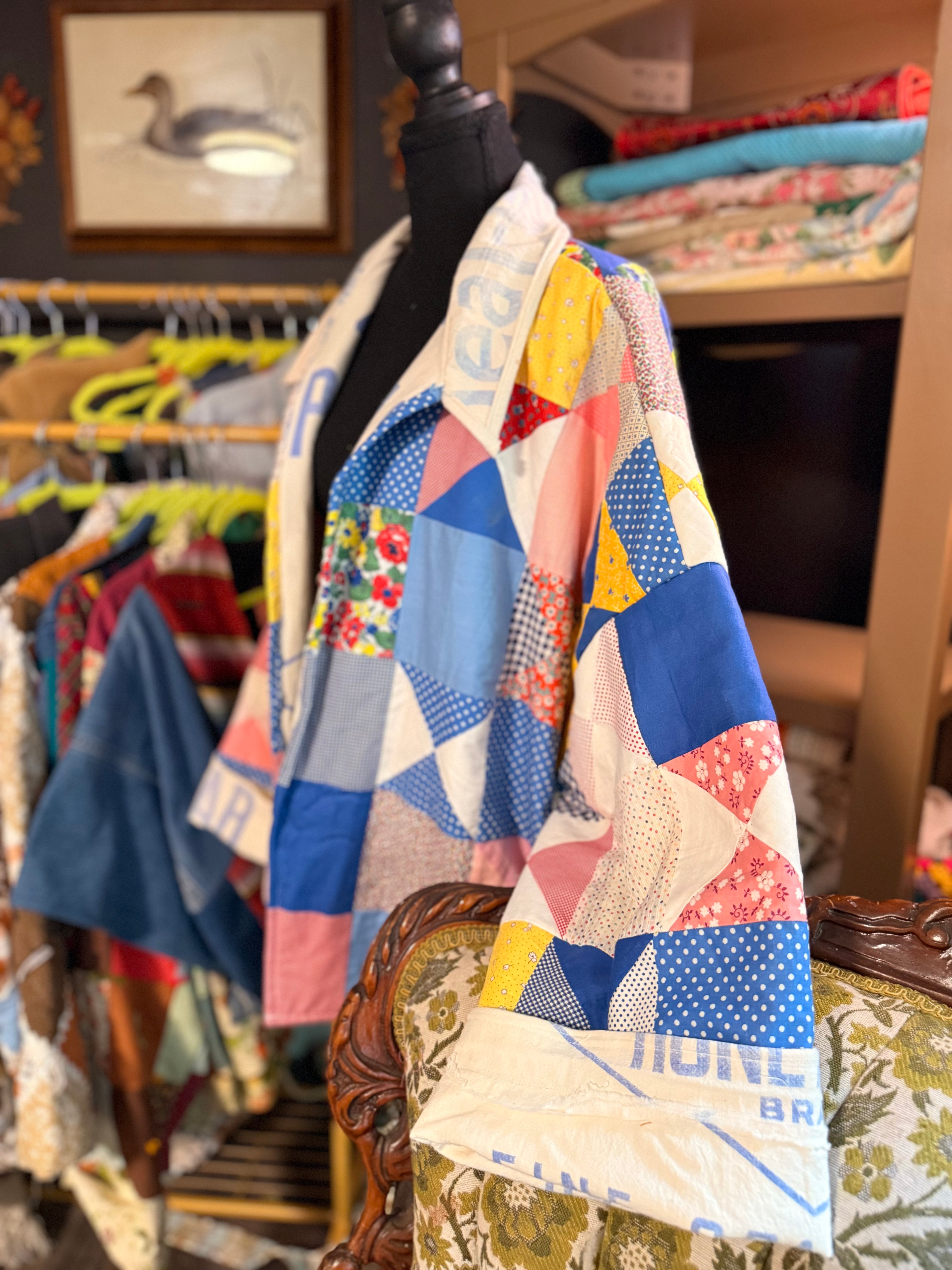 Vintage Feed Sack Quilt Jacket