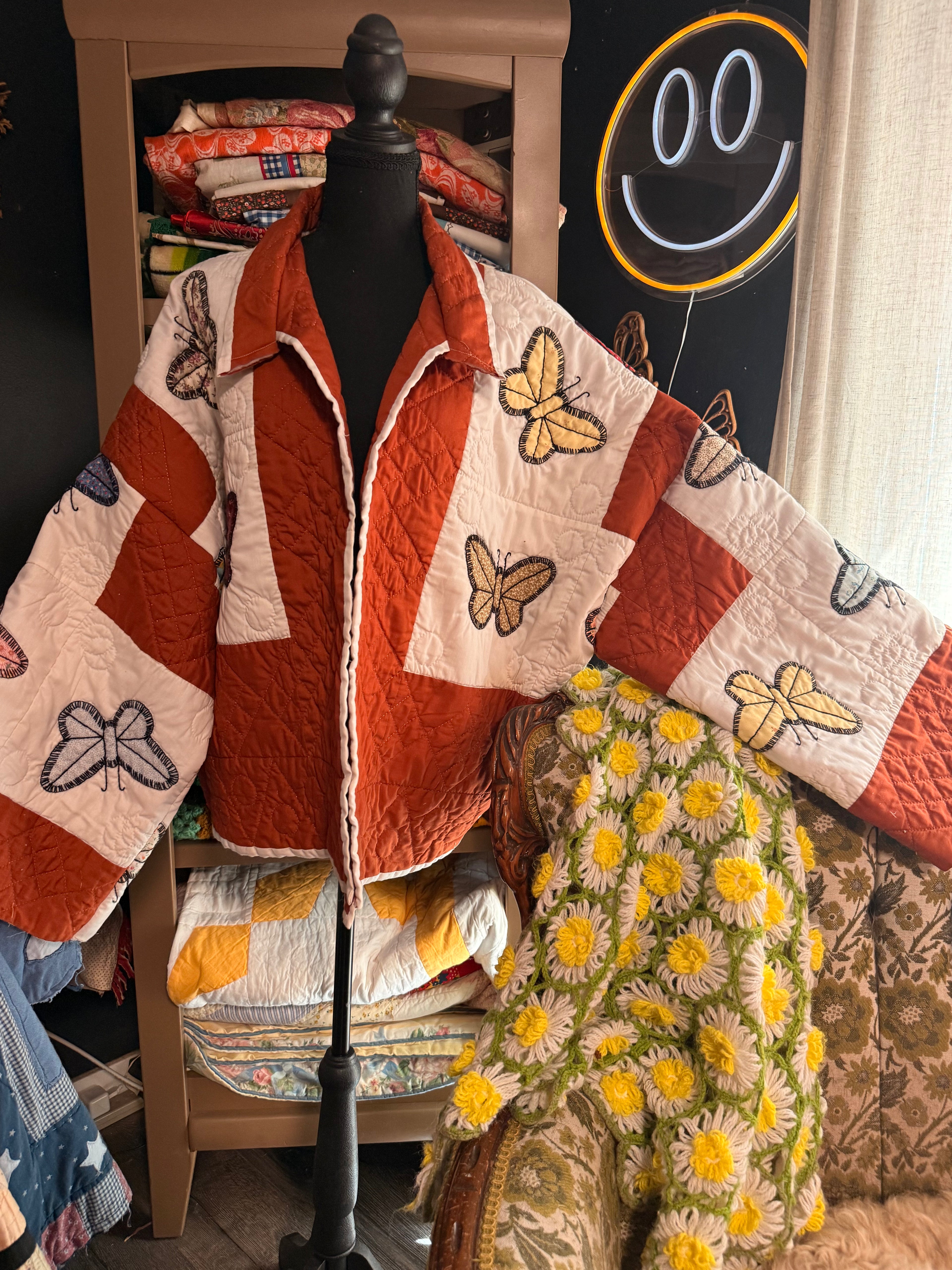 Nannaws Vintage Butterfly Quilt Jacket