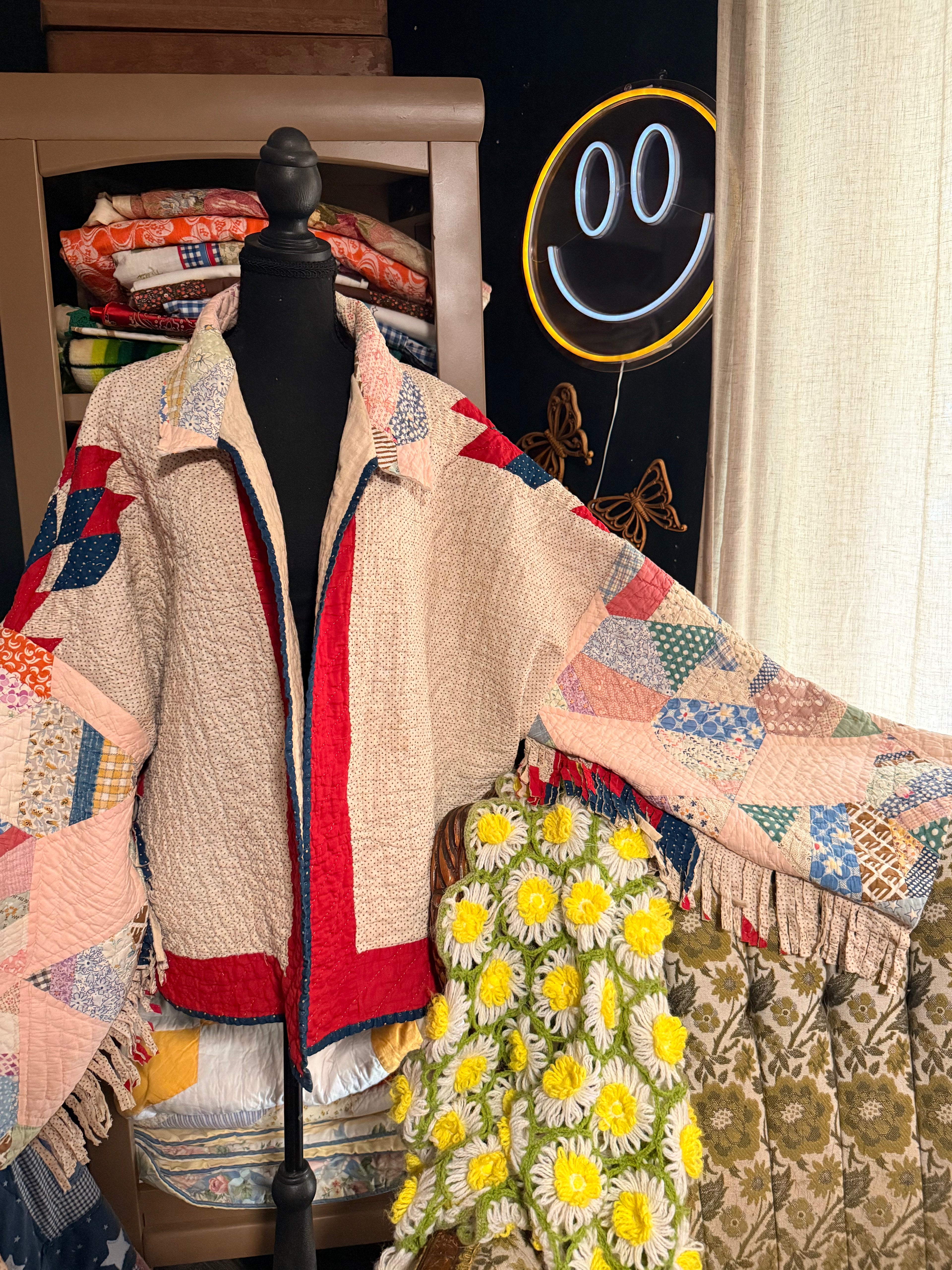 Frankenstein Vintage Fringe Quilt Jacket