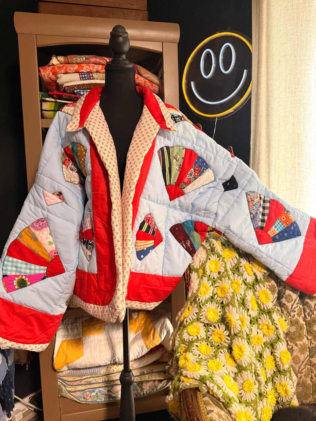 Vintage Fan Quilt Jacket